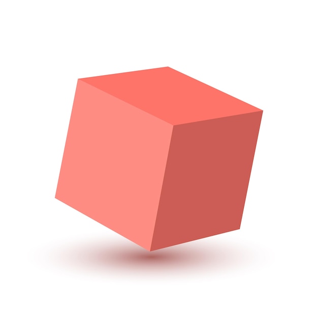 Pink Cube icon isolated. Vector illustration. Symbol of Cube in trendy pink color