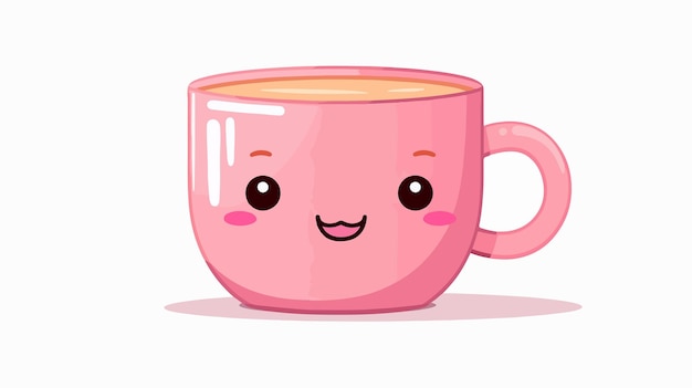 a pink cup with a face on it