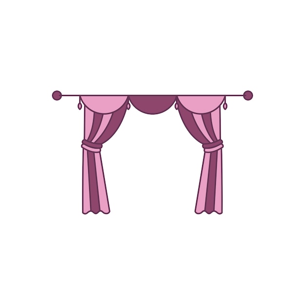 A pink curtain with a hook that says " pink ".