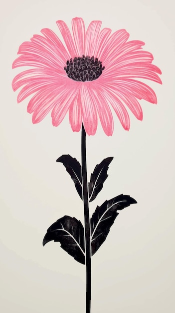 Pink daisy flower illustration