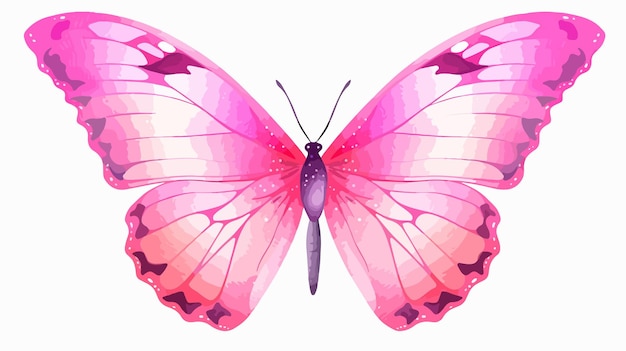 Pink Decorative Butterfly Isolated on White Background