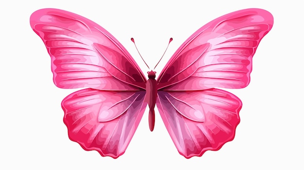 Pink Decorative Butterfly Isolated on White Background