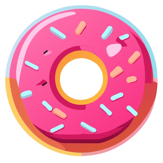 pink donuts front view vector illustration