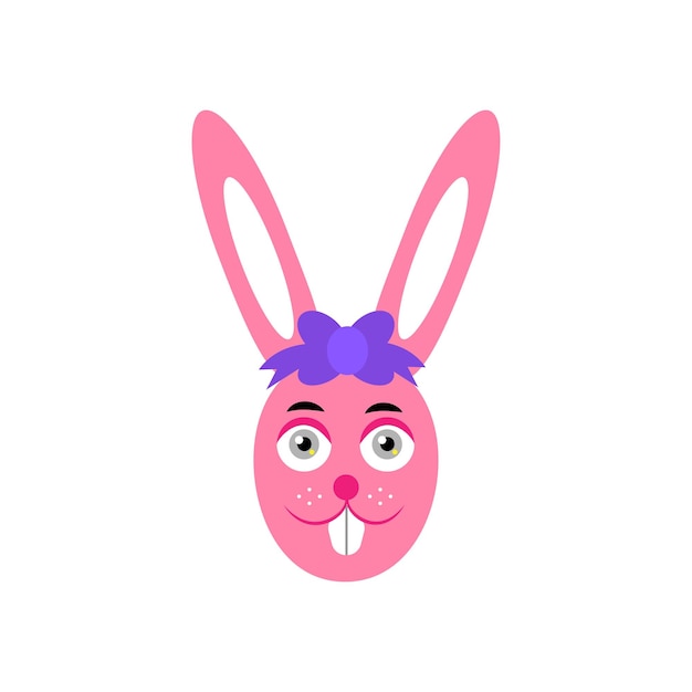 Pink Easter Bunny Easter rabbitVector illustration in cartoon style