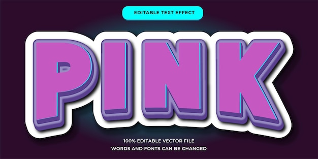 Pink editable text effect modern