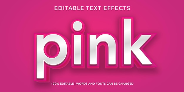 pink editable text effect