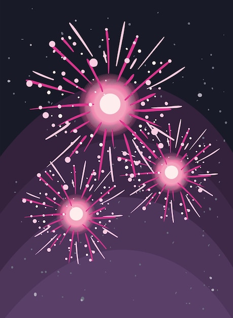 Vector pink fireworks explosion