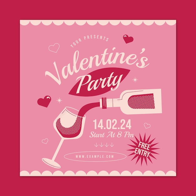 Pink Flat Design Valentine's Day Instagram Post 01