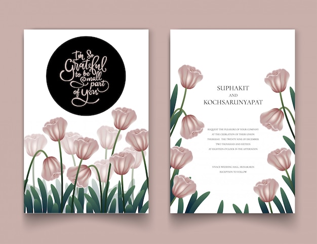 Vector the pink floral frame for invitation cards.