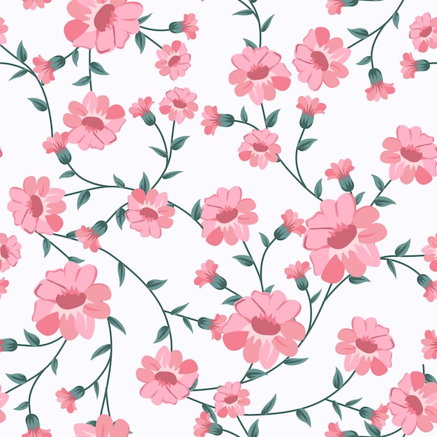 pink floral seamless pattern and background