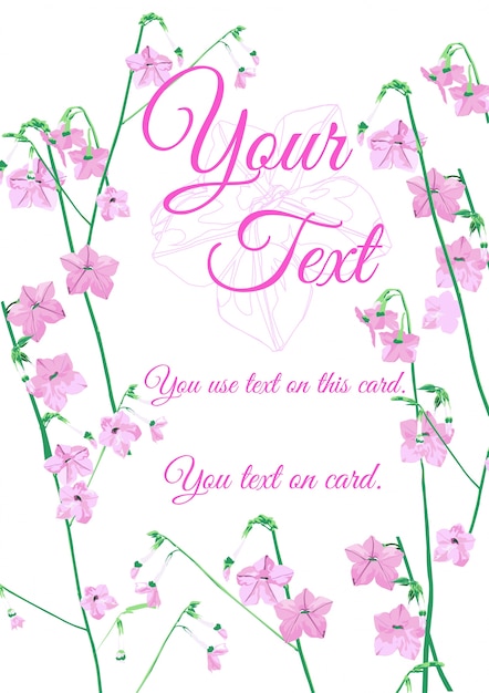 Pink flower card design.