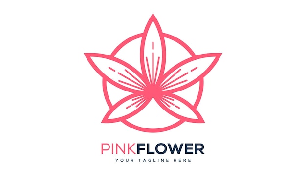 pink flower in circle logo