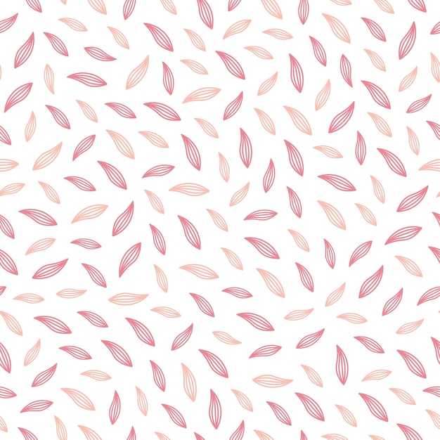 Pink flower petals seamless pattern with white background.