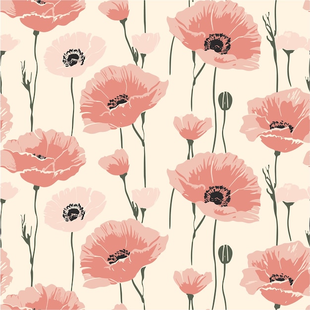 Vector a pink flower with the words  poppies  on it