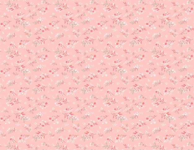 Vector pink flowers on a pink background