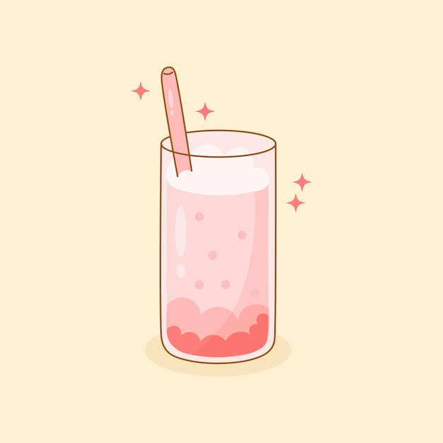 Pink Fresh Smoothie Drink in A Glass