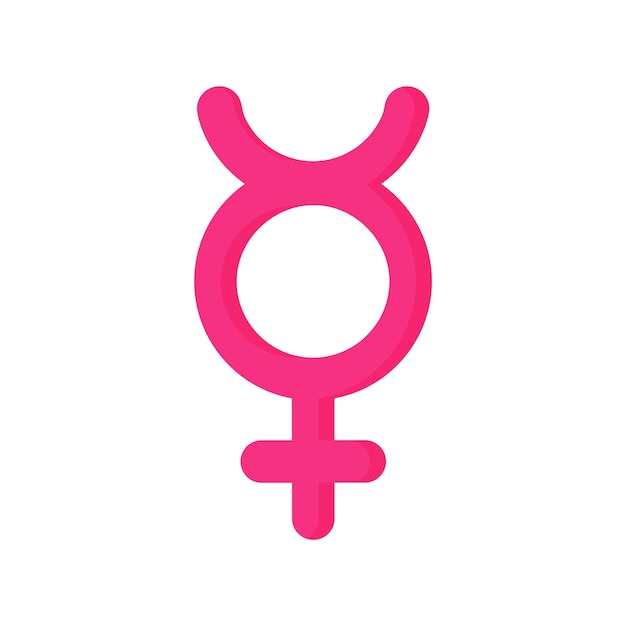 Pink gender symbol of non binary transgender.