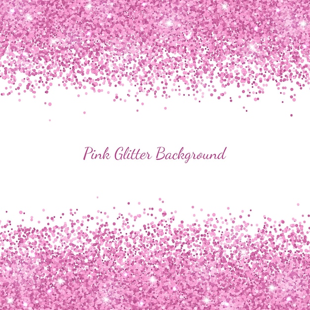 Pink glitter border placer on white background. Vector illustration