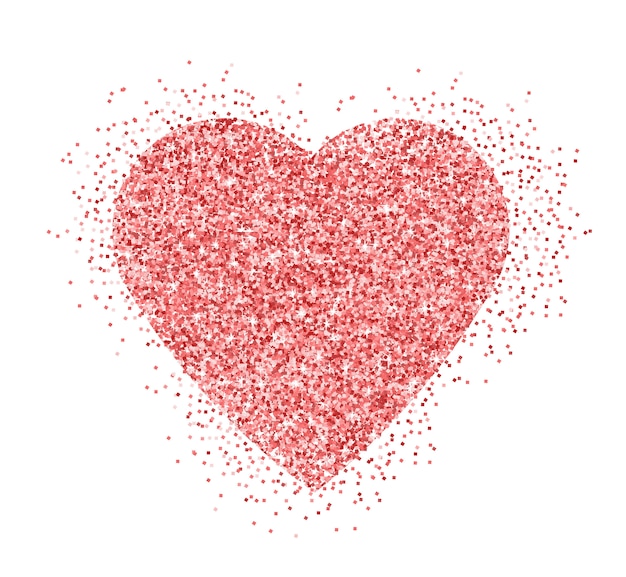 Pink glitter realistic sparkle heart