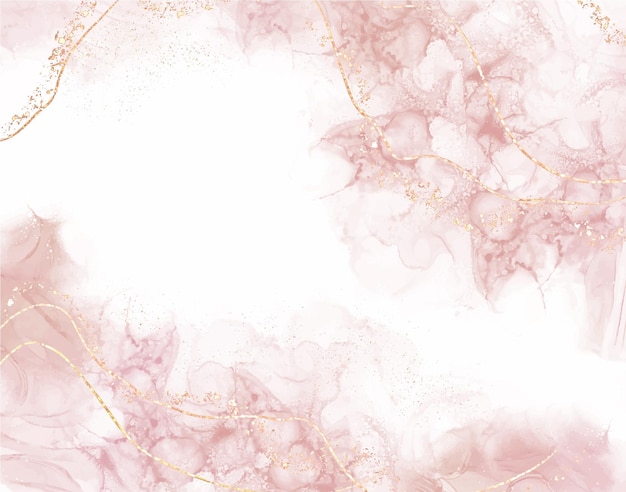 Pink and Gold Alcohol Ink Abstract Background