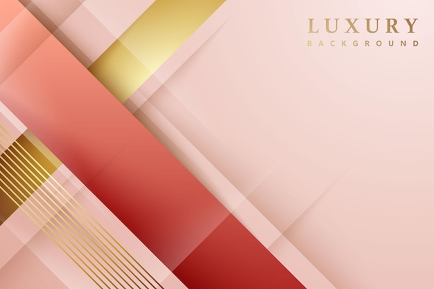 pink gradient 3D shading abstract background with elegant luxury gold elements