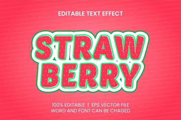 pink and green strawberry text effect