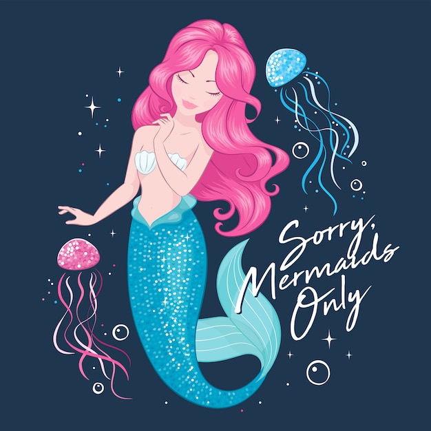 Pink hair mermaid.