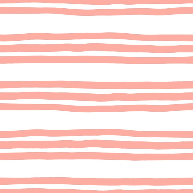 Pink handdrawn wavy lines seamless pattern.