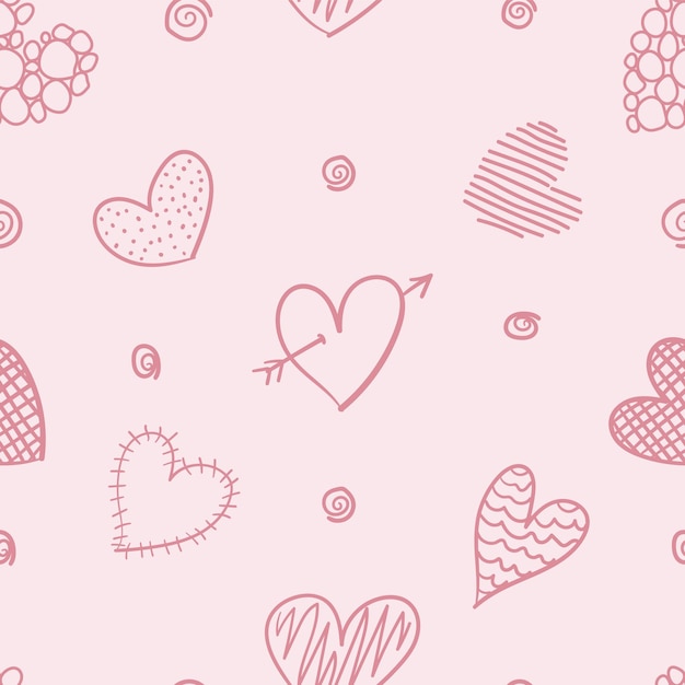 Pink heart seamless pattern background