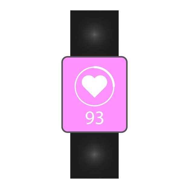 Pink heart watch in modern style. Vector illustration.