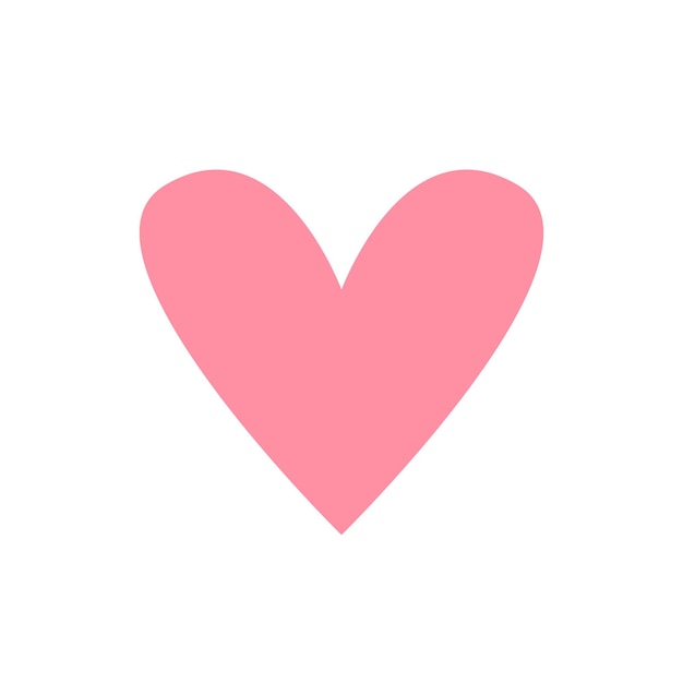 Pink heart on a white background