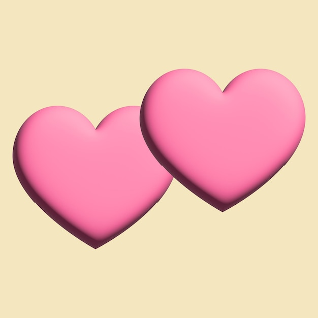 Pink hearts 3d