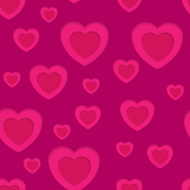 Pink hearts abstract seamless background Vector design