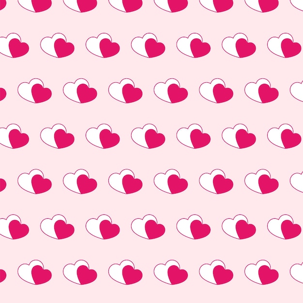 Pink hearts pattern with a pink background