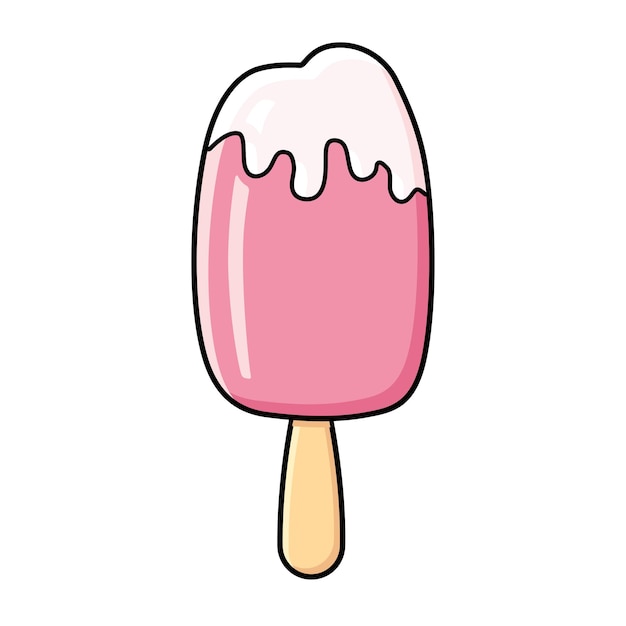 Pink ice cream on a stick