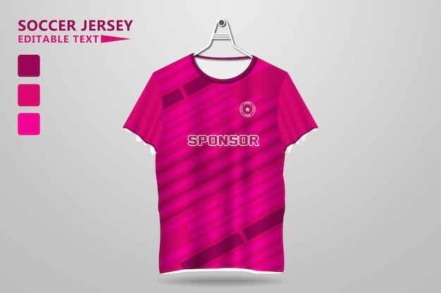 Pink jersey for a soccer team.