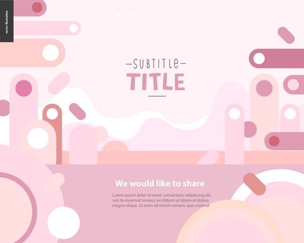 Pink landscape template design mockup vector banner