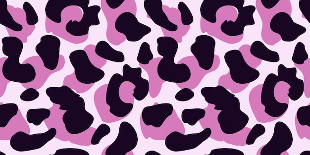 Pink leopard skin seamless pattern. Wild african cats repeat illustration. Abstract cheetah fur wallpaper. Design for fabric , textile print, surface, wrapping, cover.