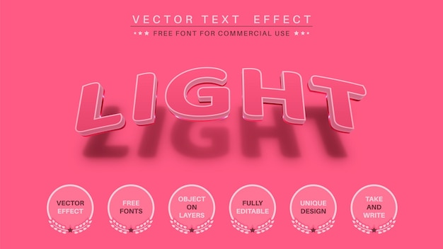 Pink Light Editable Text Effect, Font Style