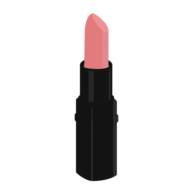 Vector pink lipstick isometric view isolated on white background cosmetic vector