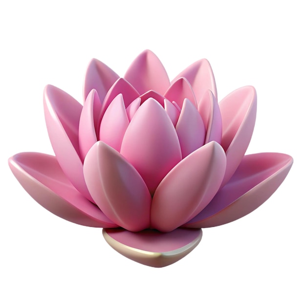 Vector pink lotus flower isolated on white background