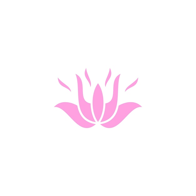 A pink lotus logo with a flower on it