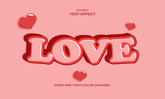 pink love text effect vector