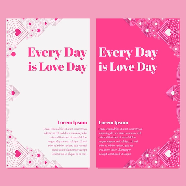 pink love valentines day social media story template design