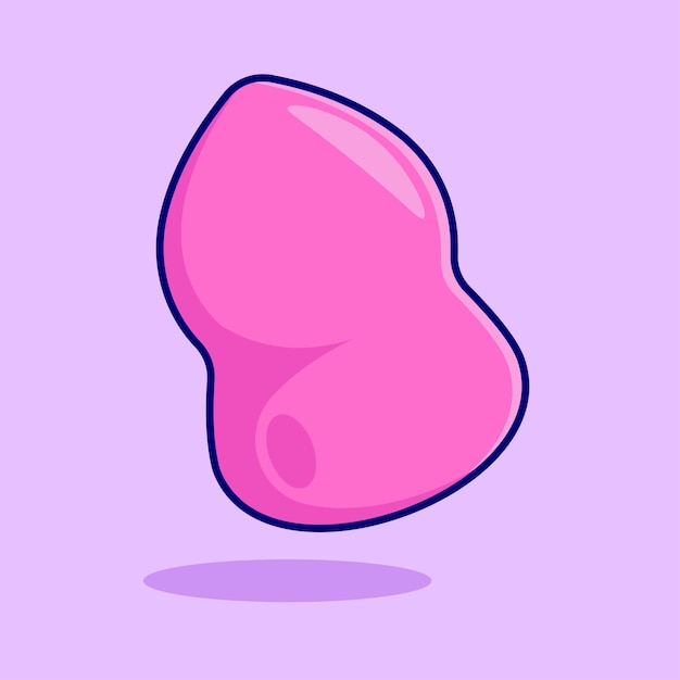 Pink Makeup Tool Gourd Sponge Vector Flat Icon Flat Design