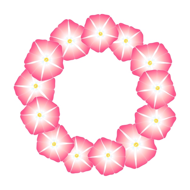 Pink Morning Glory Flower Wreath