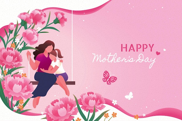 Pink Mother's Day greeting card