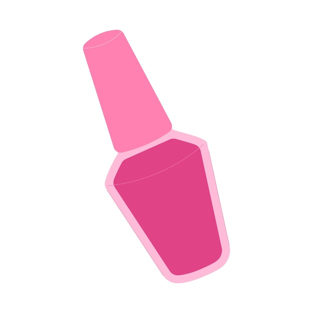 Vector pink nail polish flat vector illustration isolated on white background