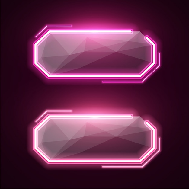 Pink neon template banner,