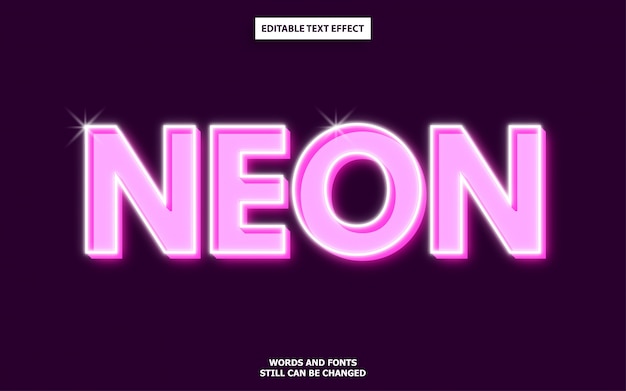 Pink neon text effect